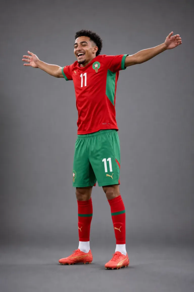 Gessime Yassine Morocco 2026 player profile, studio portrait in national team style