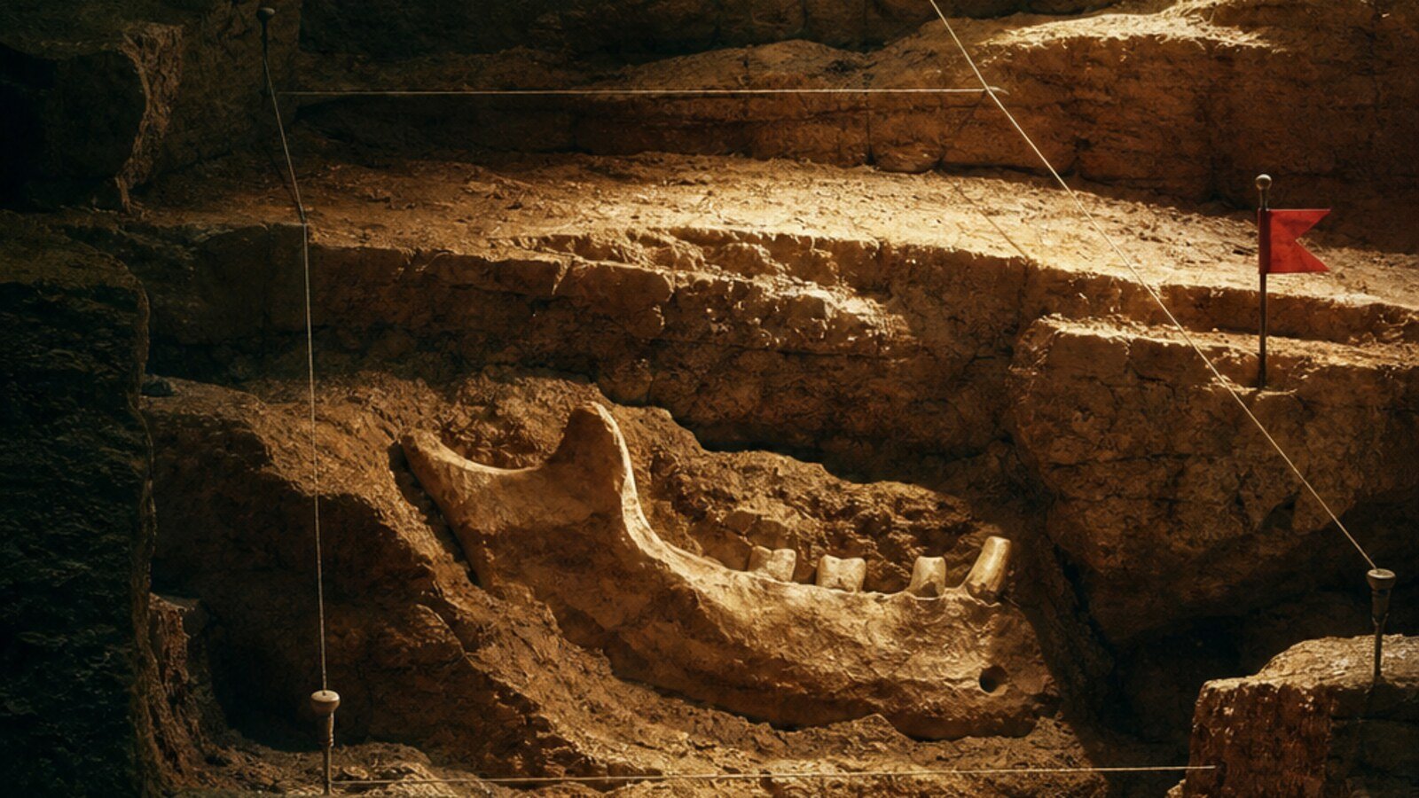 Artistic reconstruction of an archaeological excavation at Thomas Quarry I in Casablanca